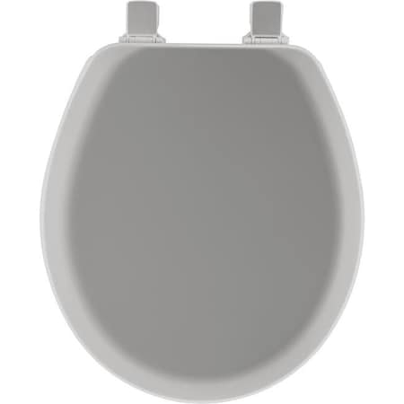 Round Wood Toilet Seat; Silver